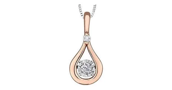 0.10ct T.W. Pulse Diamond 10k Rose Gold Dancing Pendant