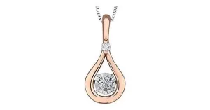 0.10ct T.W. Pulse Diamond 10k Rose Gold Dancing Pendant