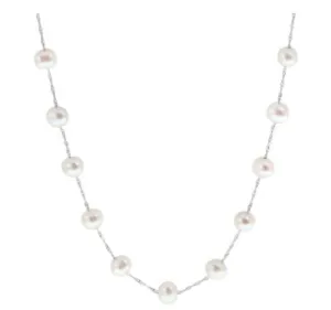 14 Karat White Tin Cup Pearls Necklace