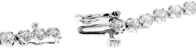 14K White Gold 5 ctw Round Lab Grown Diamond Graduated Riviera Fashion Tennis Necklace 3prong (5.00 CTW - G-H / SI-VS)