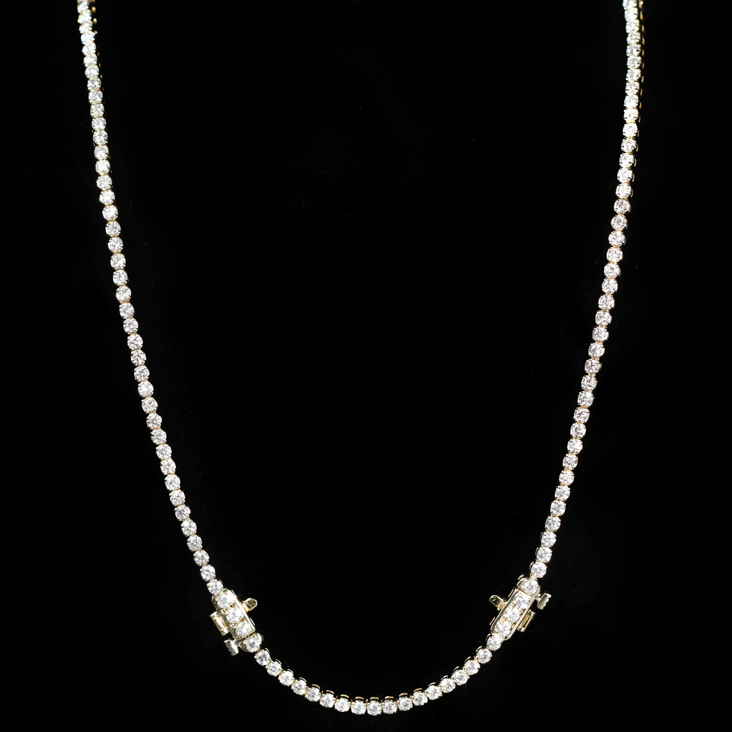 14K Yellow Gold 6.30 CTW Diamond Tennis Necklace
