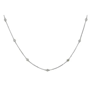 14KT 1.00CT ROUND DIAMONDS BY THE YARD NECKLACE 18"-2 COLORS
