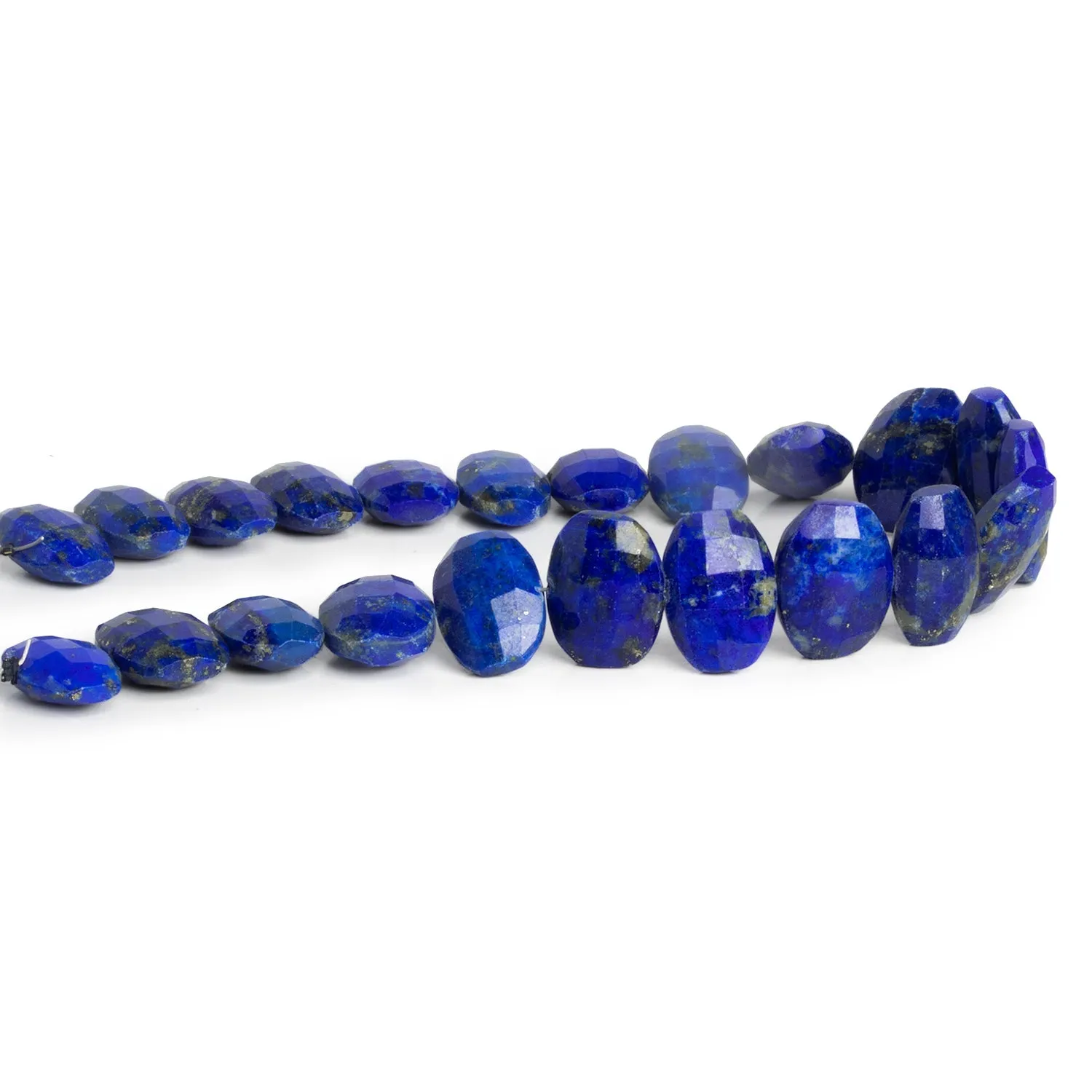 14x10mm Lapis Lazuli Faceted Pillows 8 inch 20 beads