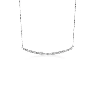 18k Gold Long Curve Diamond Necklace