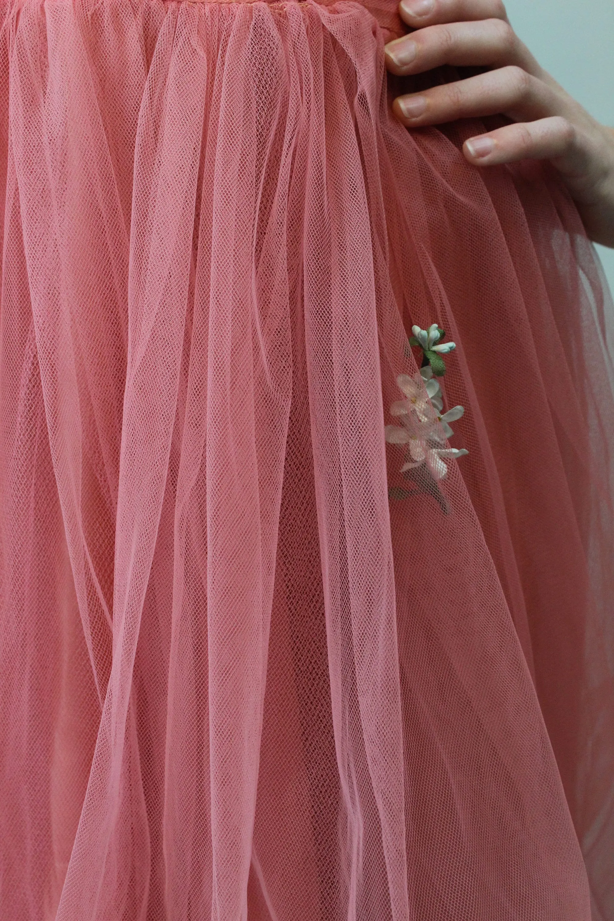 1950s CORAL TULLE halter dress xs  | new spring summer