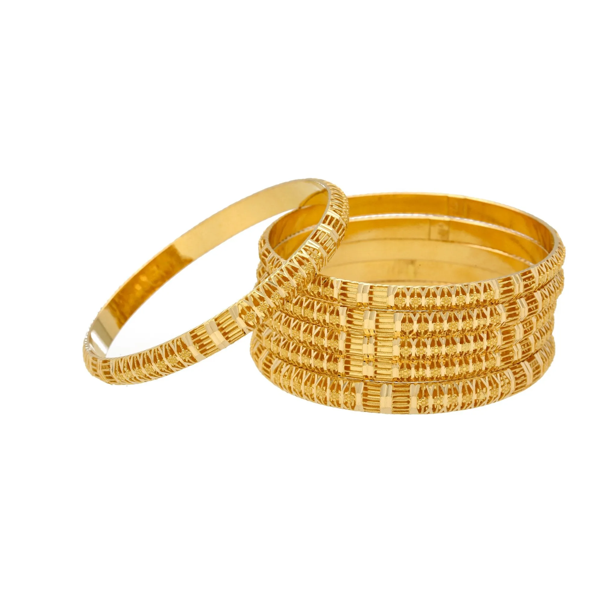22K Gold Bagles Set of Six, 70gm