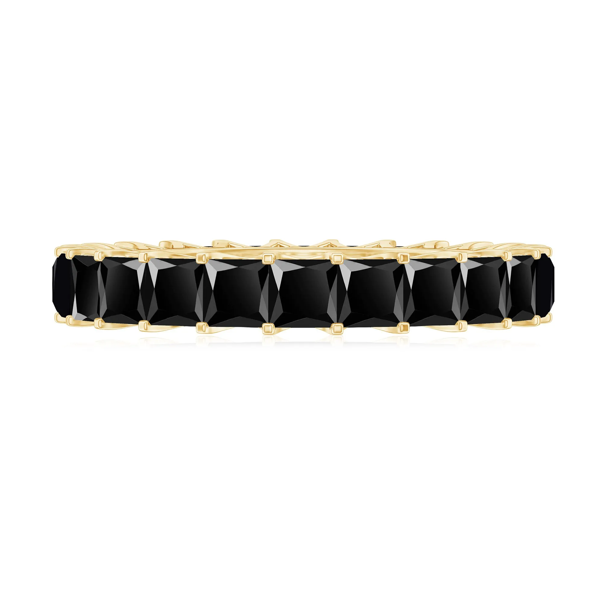 3 CT Princess Cut Black Onyx Full Eternity Band Ring