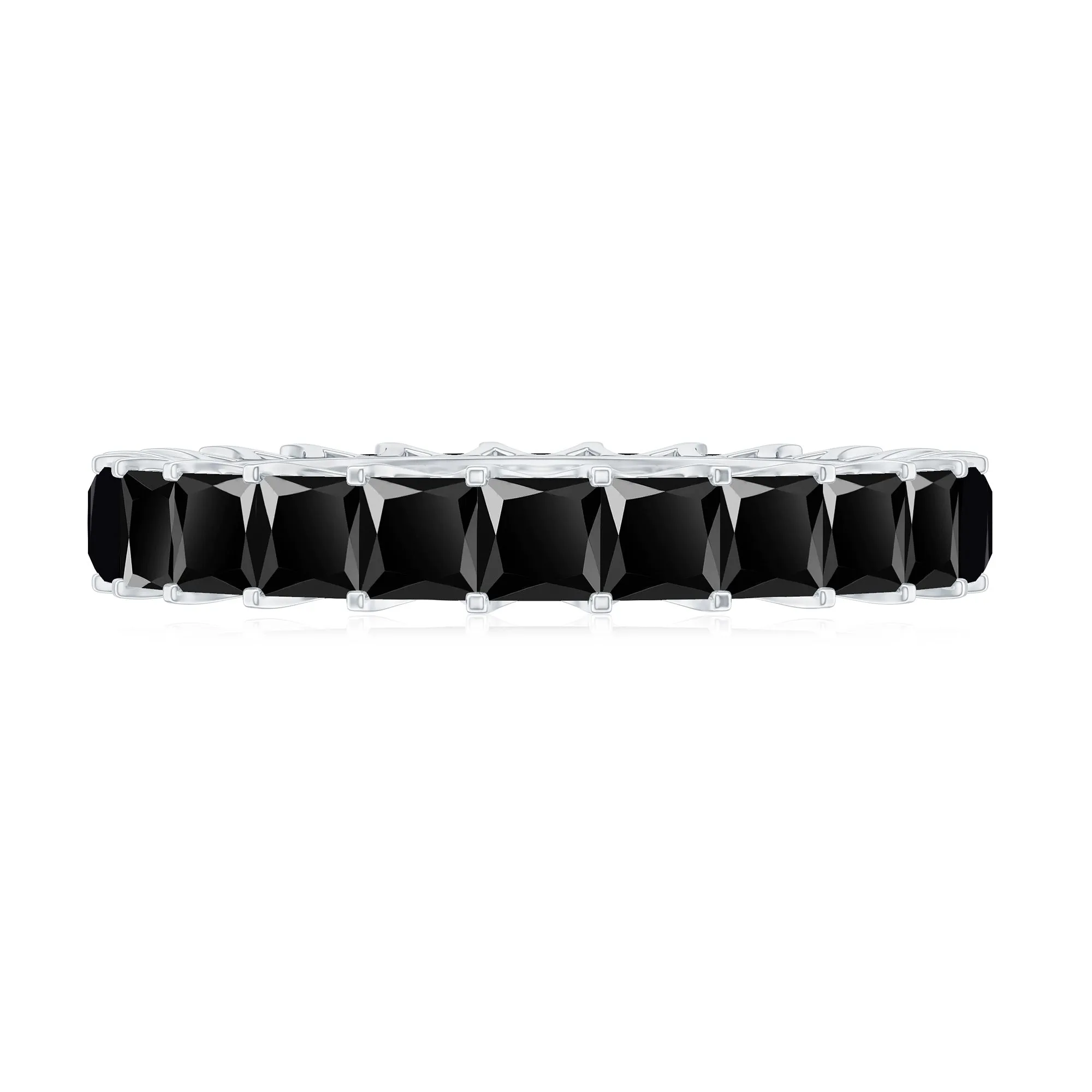 3 CT Princess Cut Black Onyx Full Eternity Band Ring