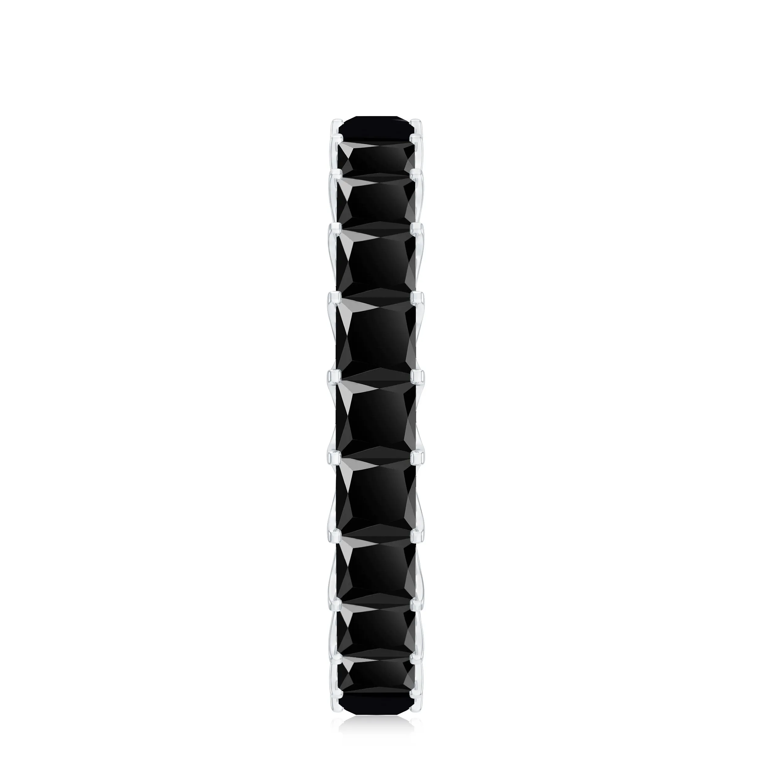 3 CT Princess Cut Black Onyx Full Eternity Band Ring