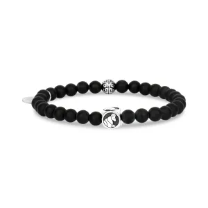 6mm Matte Black Onyx Zodiac Bead Bracelet