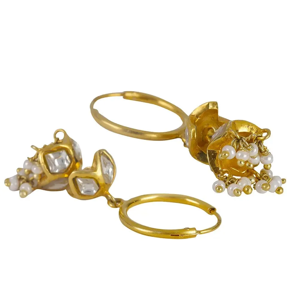 92.5 Silver Gold Plated Jhumka