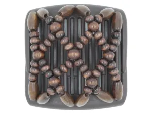 African Butterfly Chameleon Hair Comb - Ndebele Brown 26
