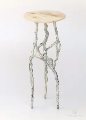 ALEXIA 3 DRINK TABLE<br><br>ONYX<br>OFF-WHITE BRONZE