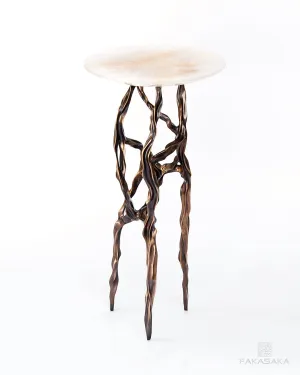 ALEXIA DRINK TABLE<br><br>TRANSLUCENT ONYX<br>BLACKBROWN BRONZE