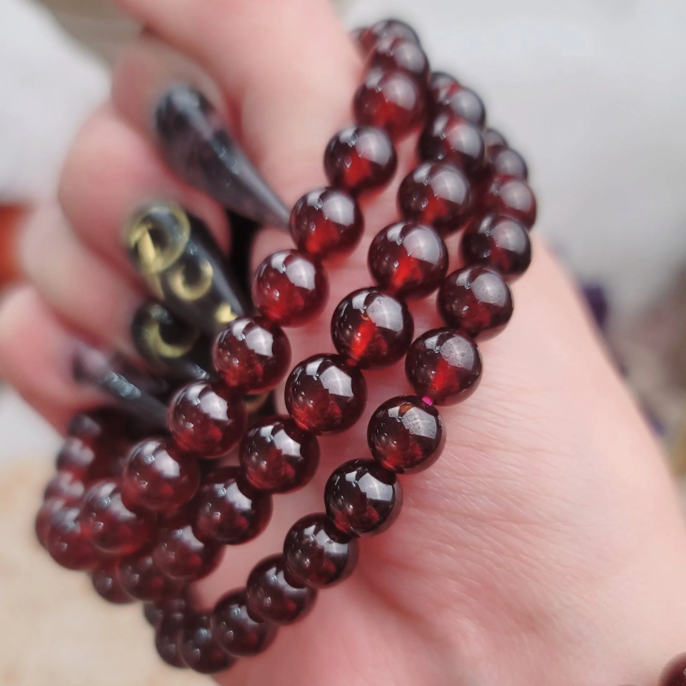 Almandine Garnet Bracelet (AAA Quality) for Grounding, Health and Strength