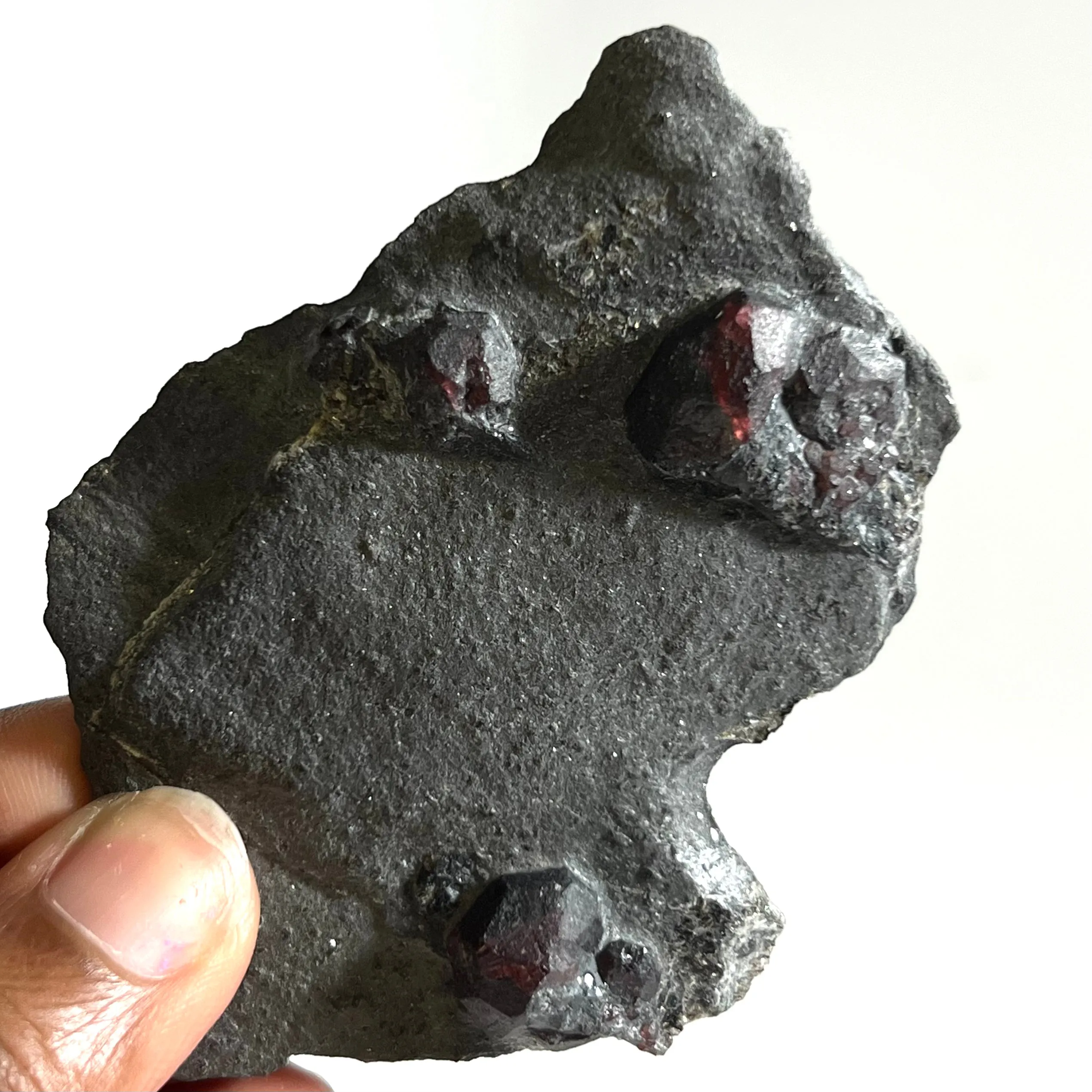 Almandine Garnet on Graphite, Red Embers Mine, Erving, Franklin County, Massachusetts, USA