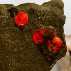 Almandine Garnet on Graphite, Red Embers Mine, Erving, Franklin County, Massachusetts, USA