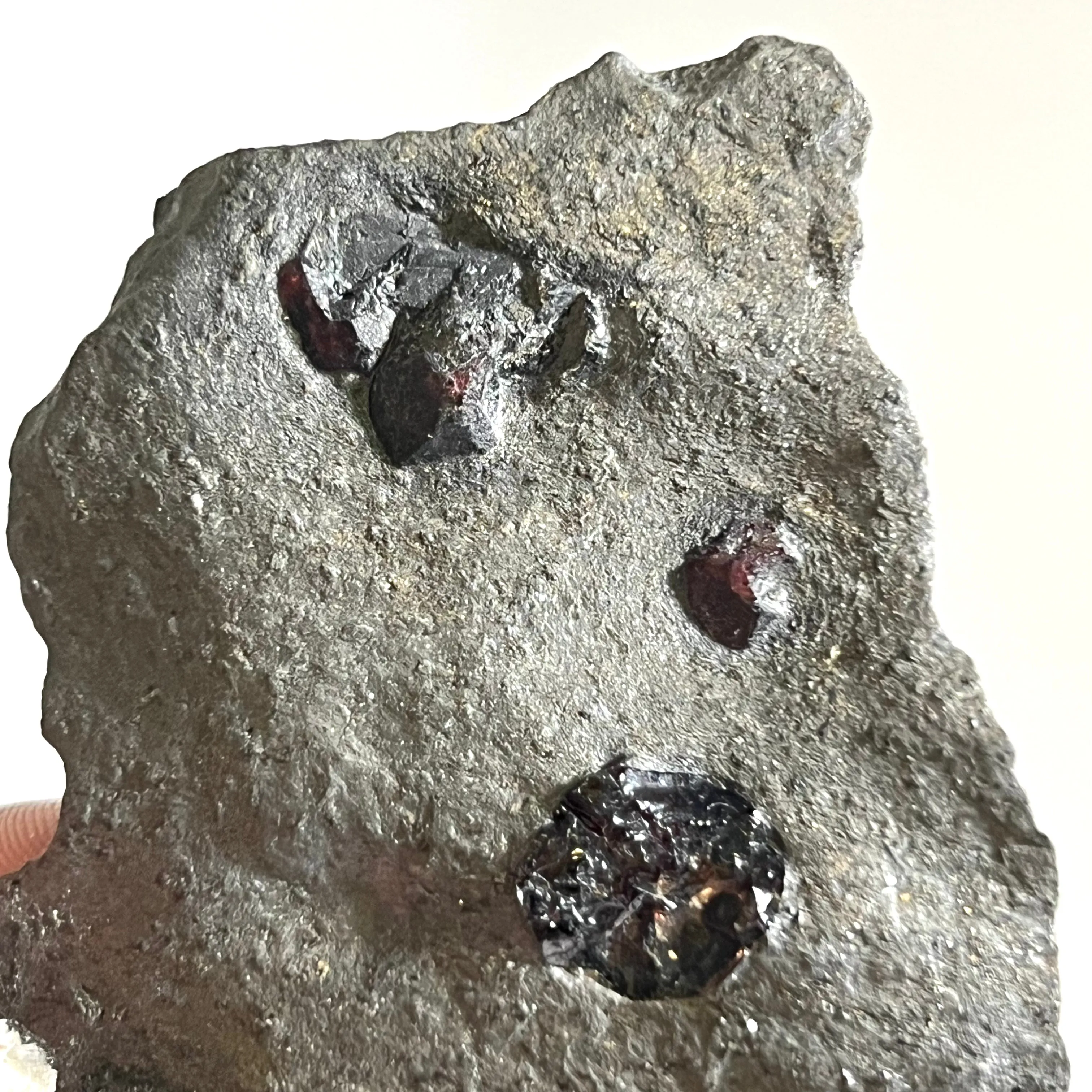 Almandine Garnet on Graphite, Red Embers Mine, Erving, Franklin County, Massachusetts, USA