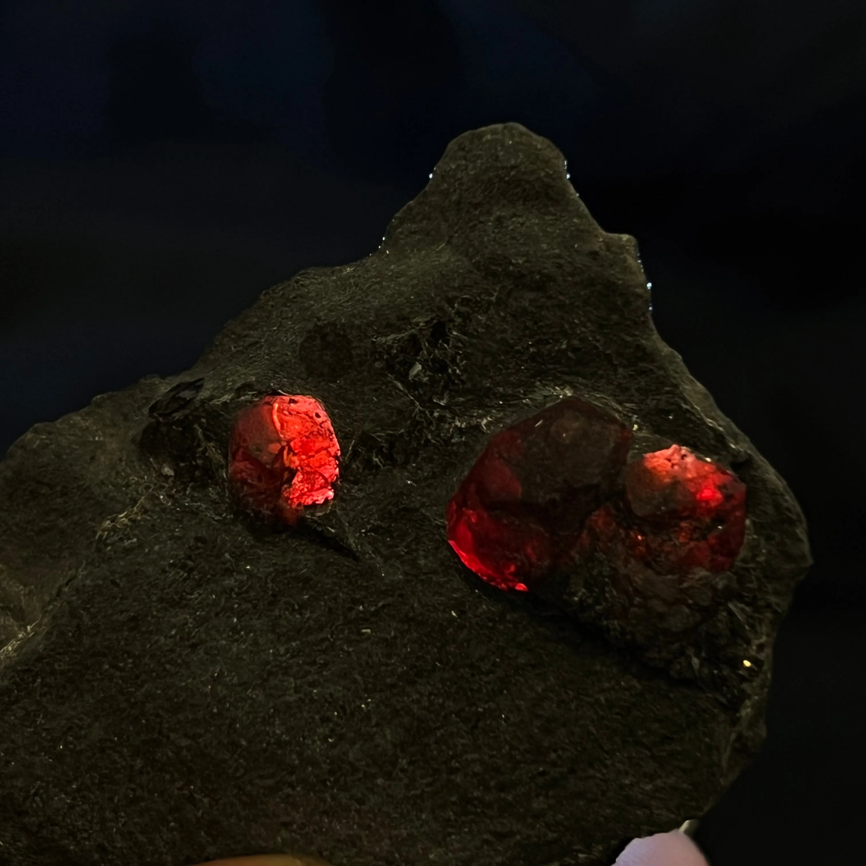 Almandine Garnet on Graphite, Red Embers Mine, Erving, Franklin County, Massachusetts, USA