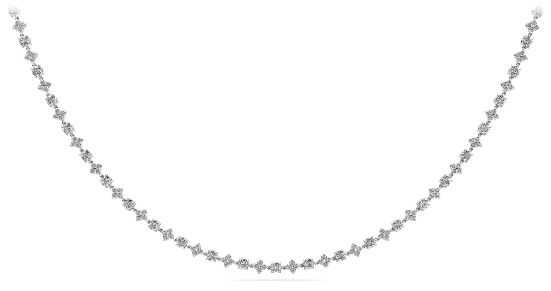 Alternating Clusters Diamond Lab-Grown Diamond Necklace with 17.89 ct.(finished) 2.3mm, 5mm