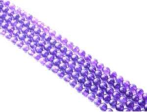 Amethyst Faceted Rounds Bracelet 3Mm