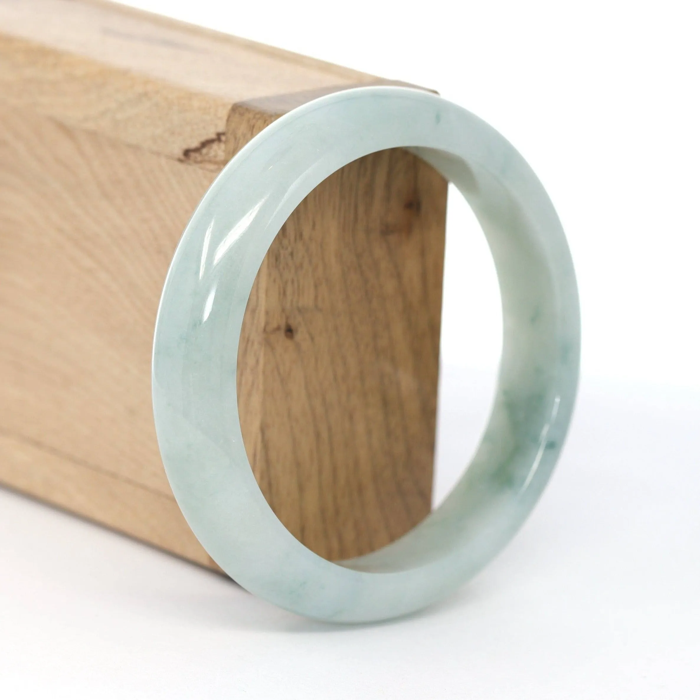 Baikalla "Classic Bangle" Ice Blue Green Jadeite Jade Bangle ( 57.91 mm ) #600