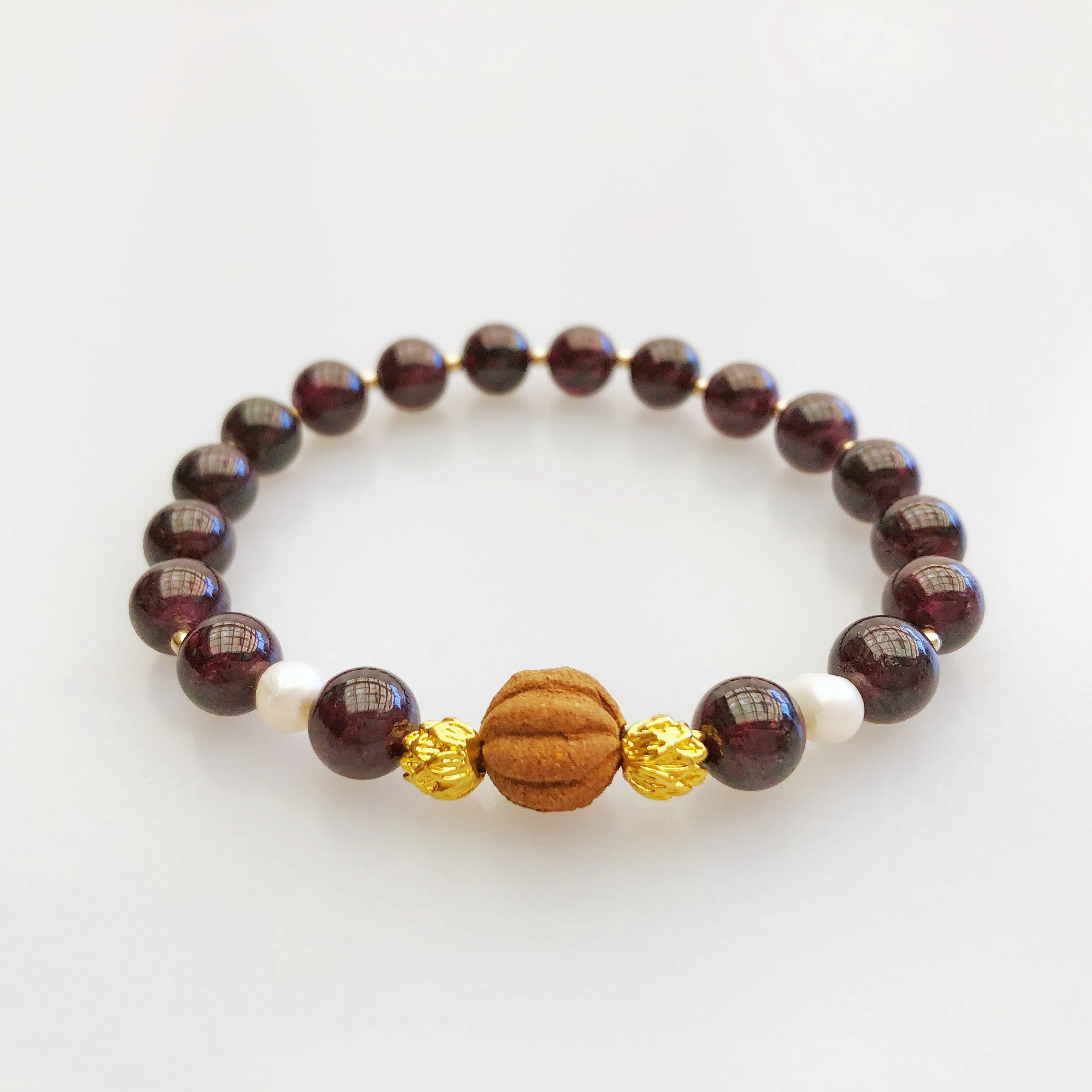 Beaded Garnet Herbal Bracelet