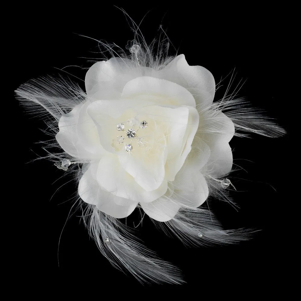 Black Feather Fascinator Bridal Comb or Special Occasion Headpiece