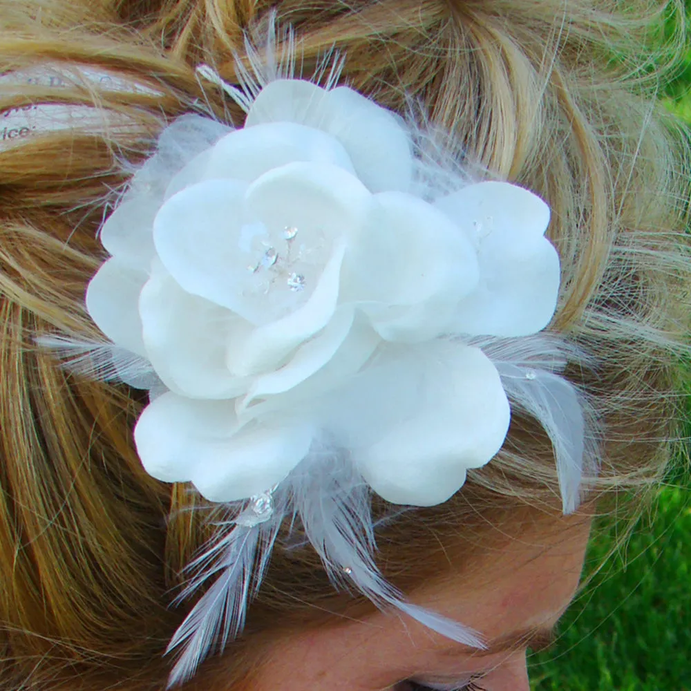 Black Feather Fascinator Bridal Comb or Special Occasion Headpiece