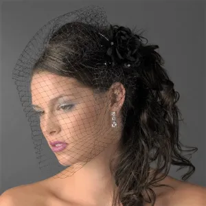 Black Feather Fascinator Bridal Comb or Special Occasion Headpiece