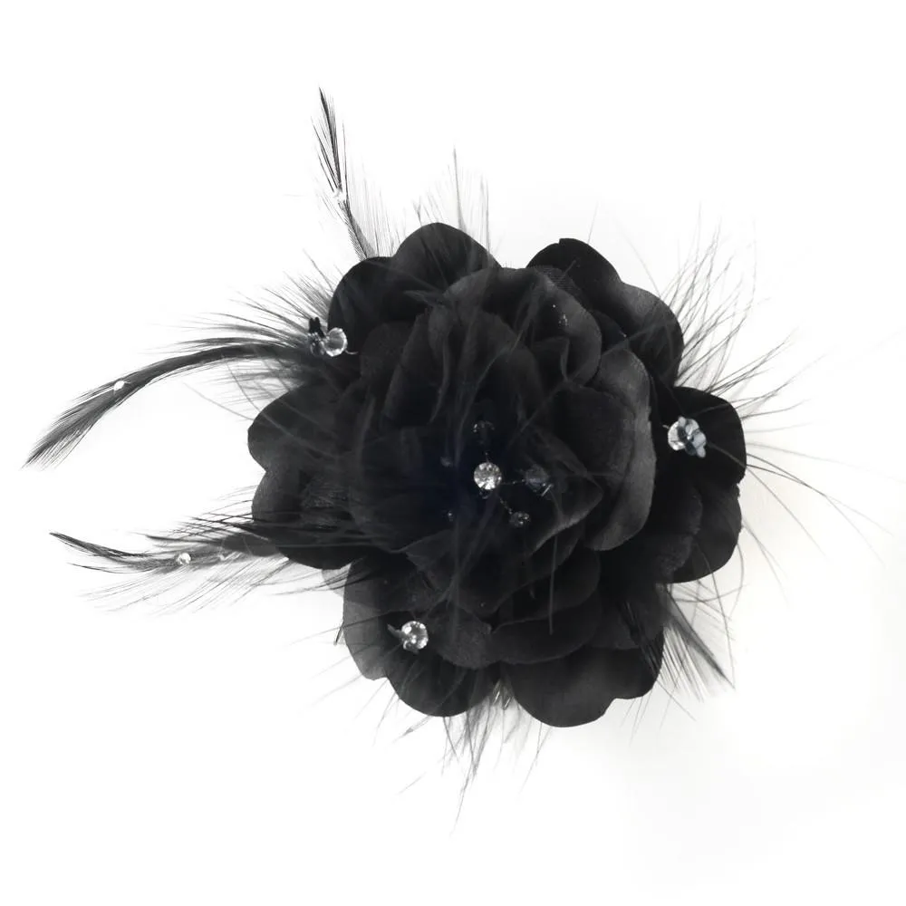Black Feather Fascinator Bridal Comb or Special Occasion Headpiece