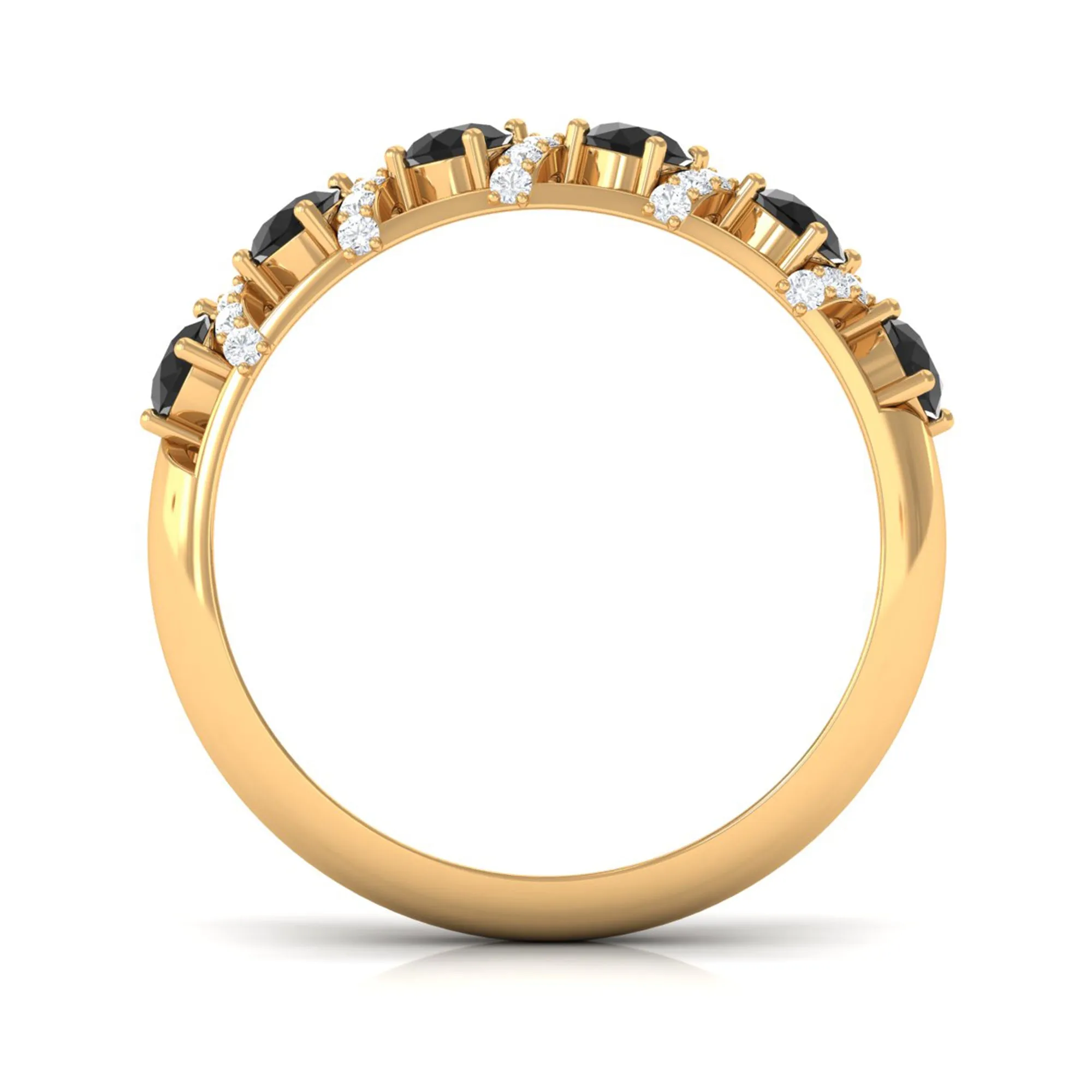Black Onyx and Diamond Designer Anniversary Ring