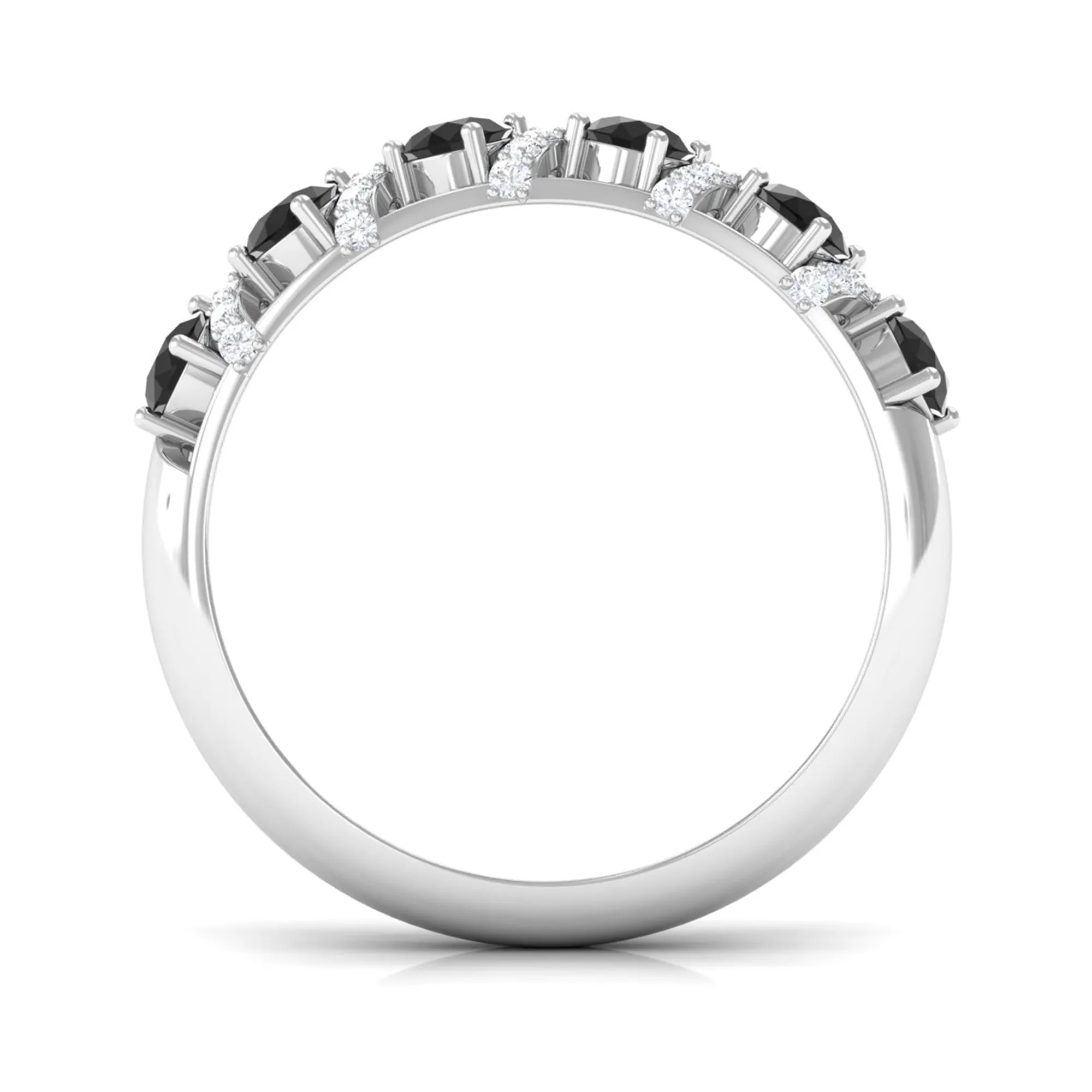 Black Onyx and Diamond Designer Anniversary Ring