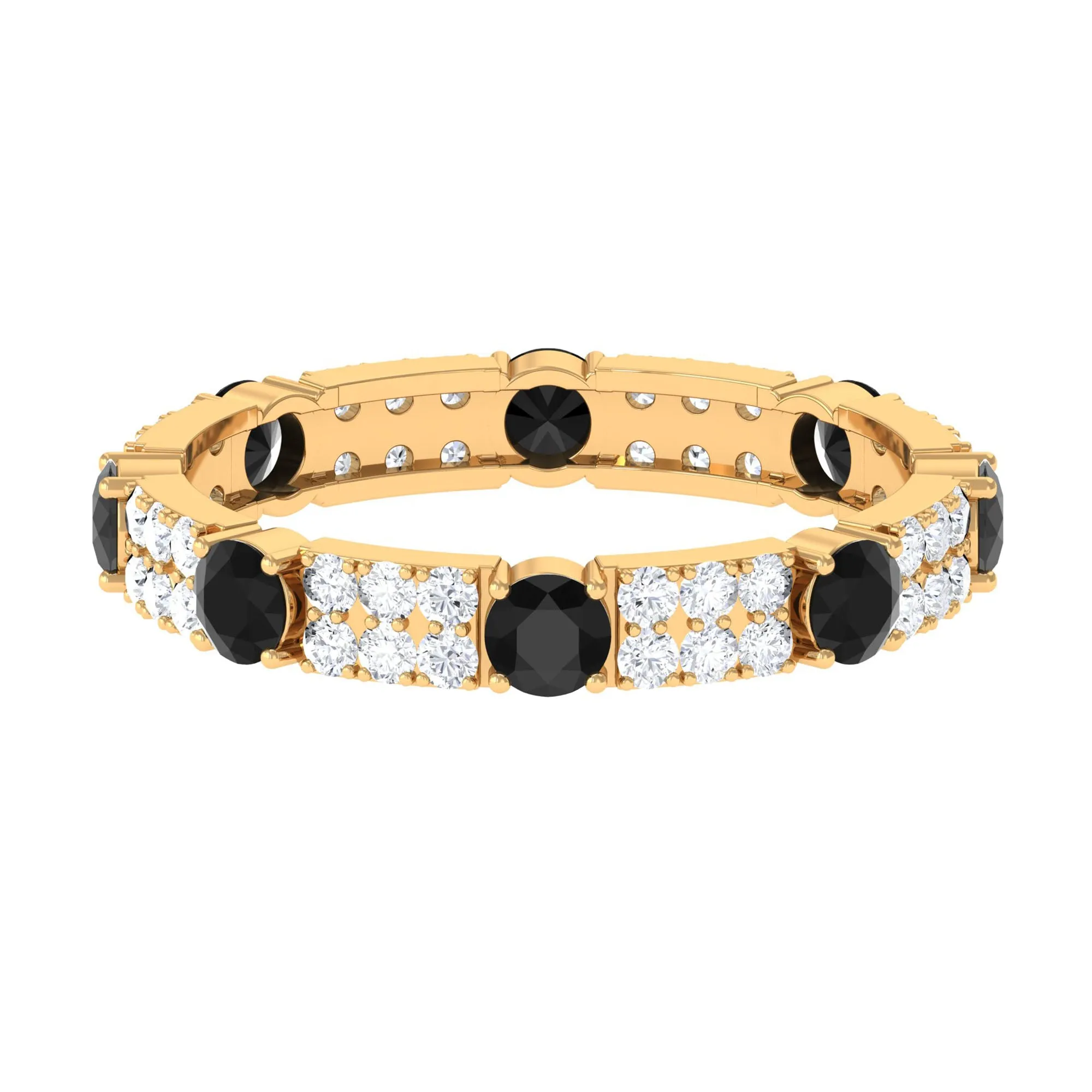 Black Onyx and Diamond Full Eternity Ring