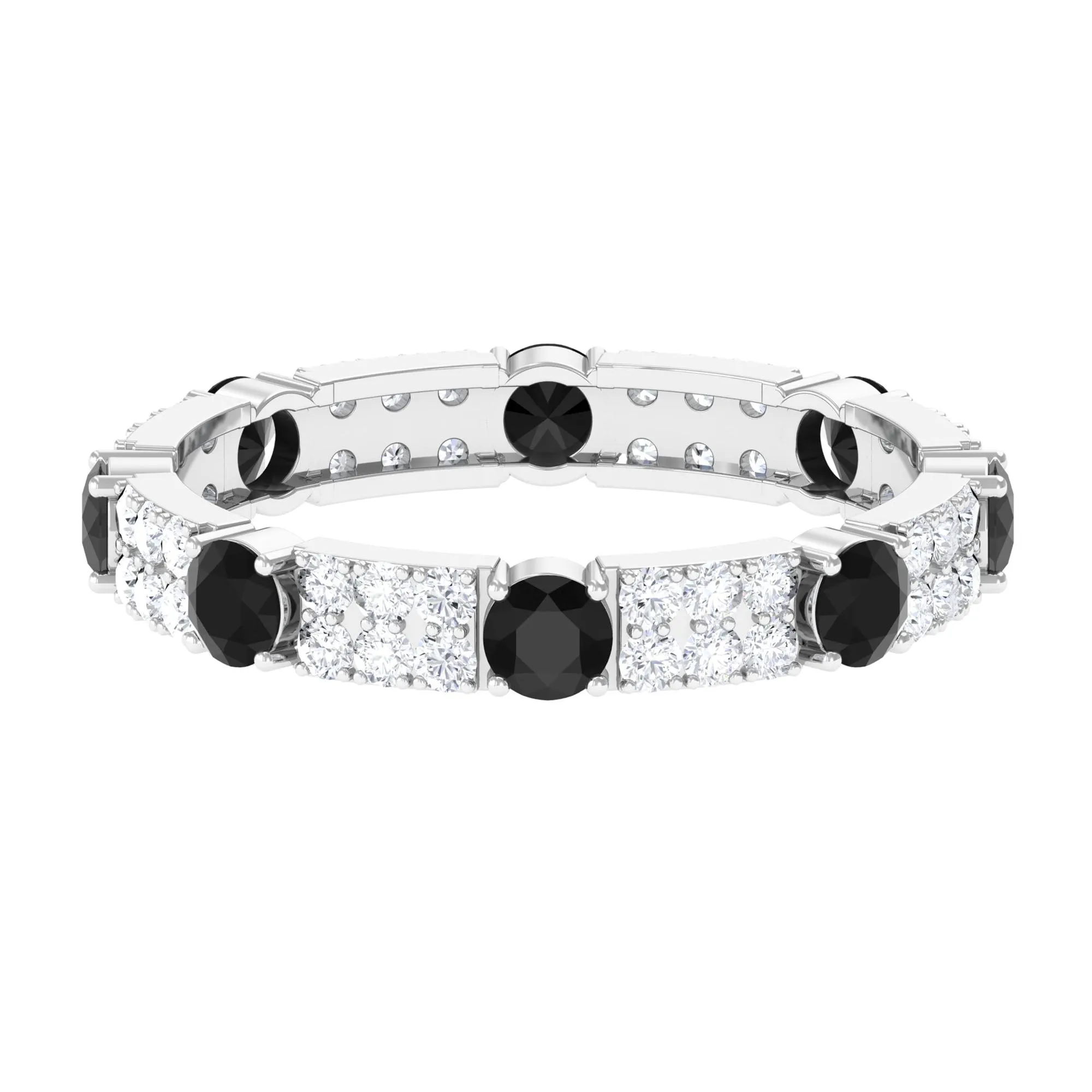 Black Onyx and Diamond Full Eternity Ring
