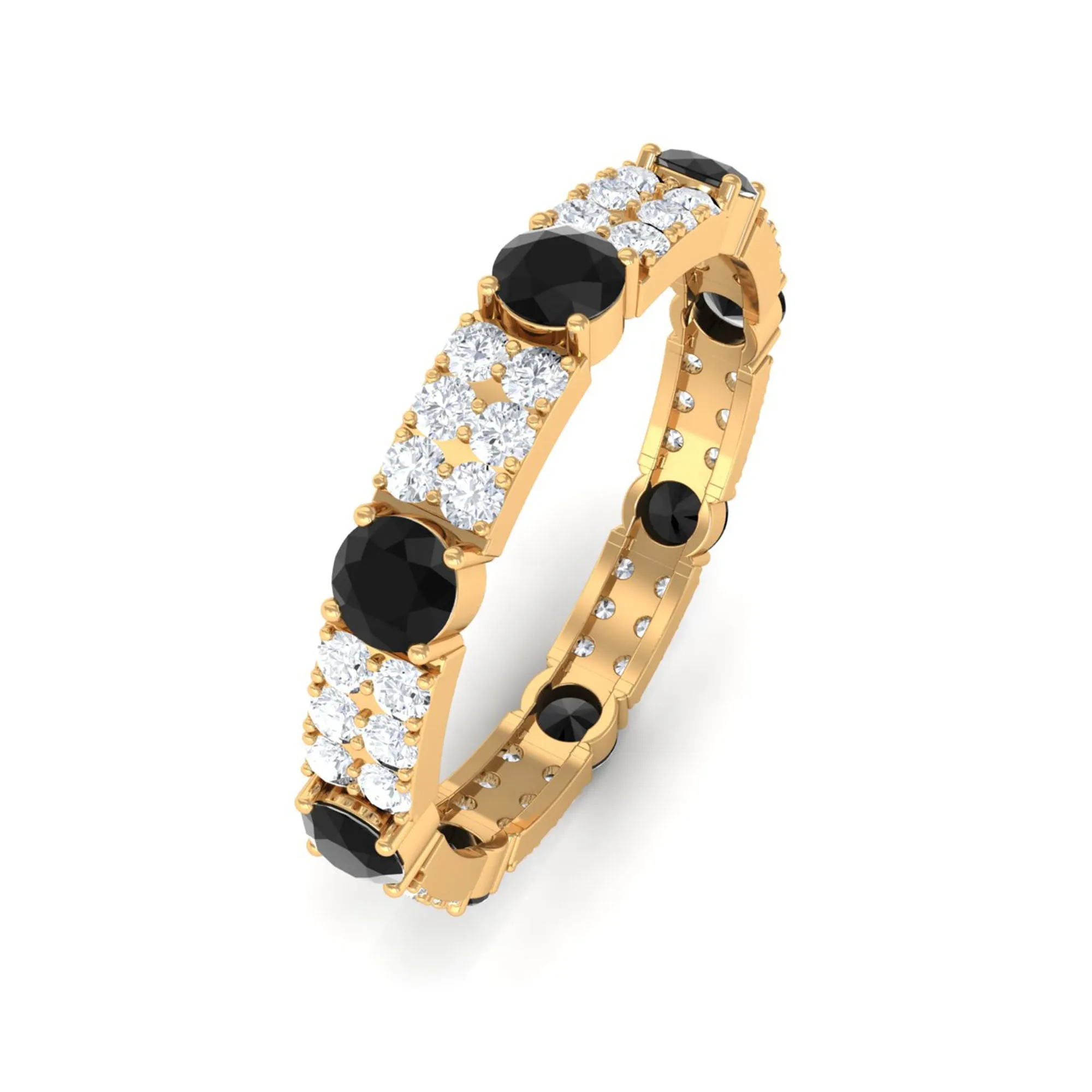 Black Onyx and Diamond Full Eternity Ring