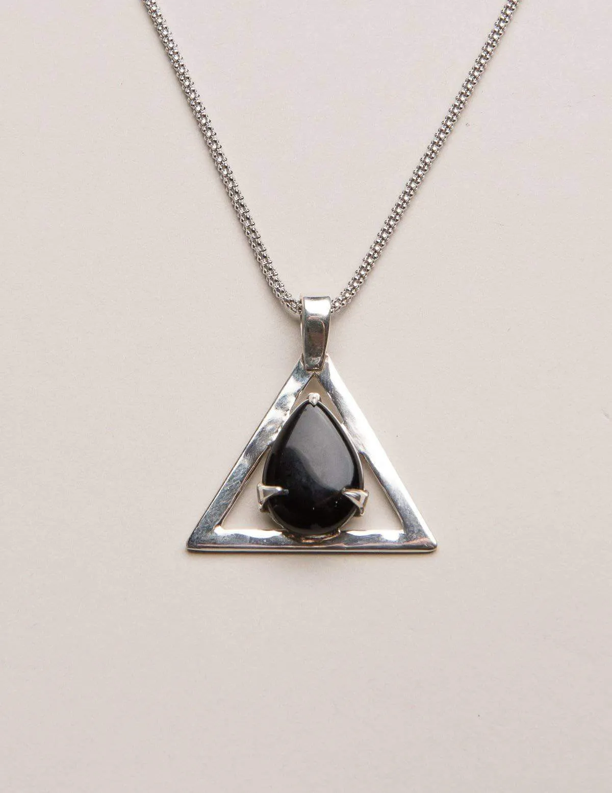 Black Onyx Triangle Pendant