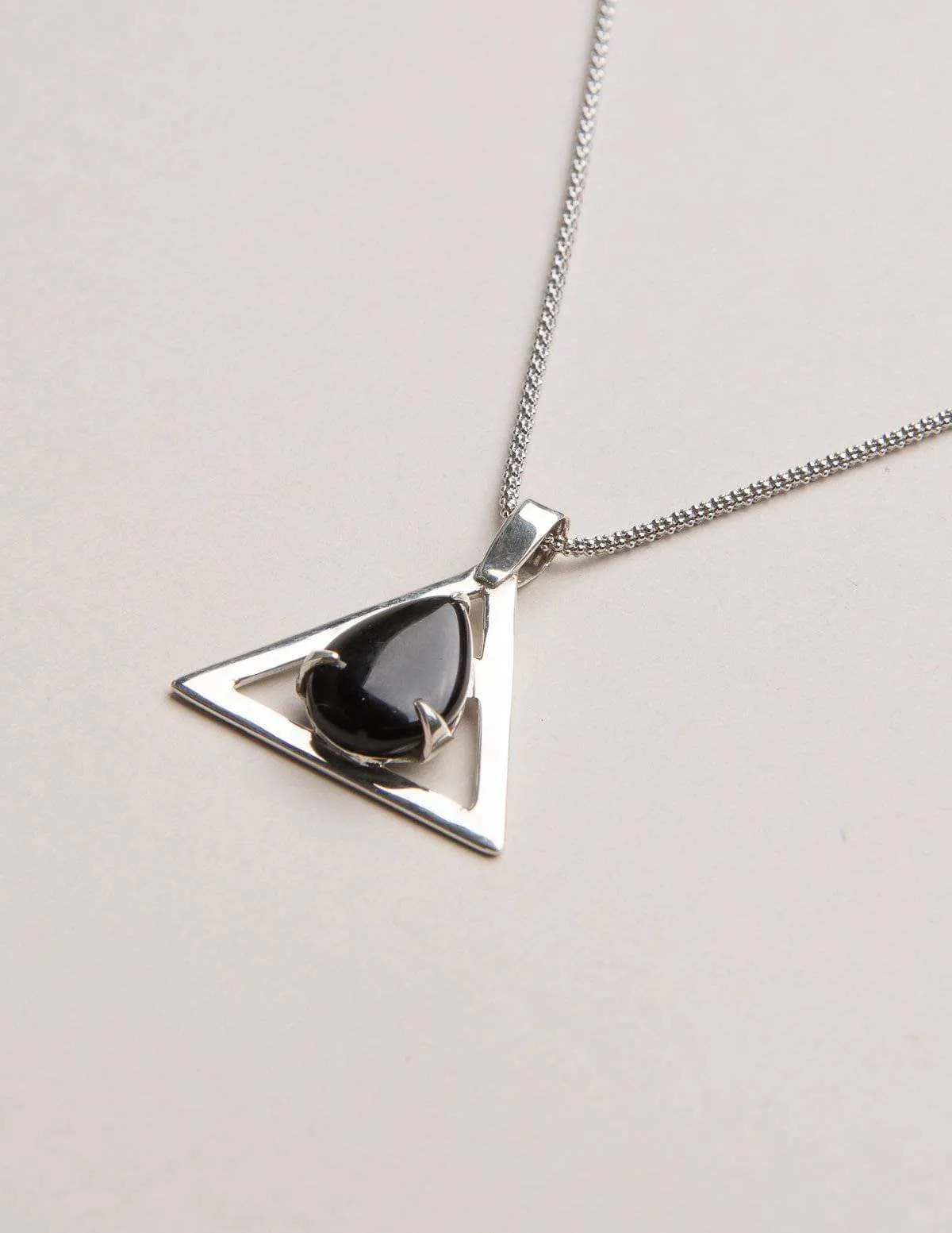 Black Onyx Triangle Pendant