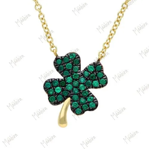 Blue Sapphire Clover Necklace