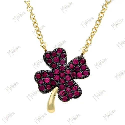 Blue Sapphire Clover Necklace