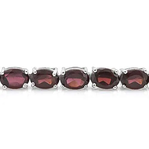 BRAND NEW !   16 CARAT (20 PCS) GARNET   925 STERLING SILVER BRACELET