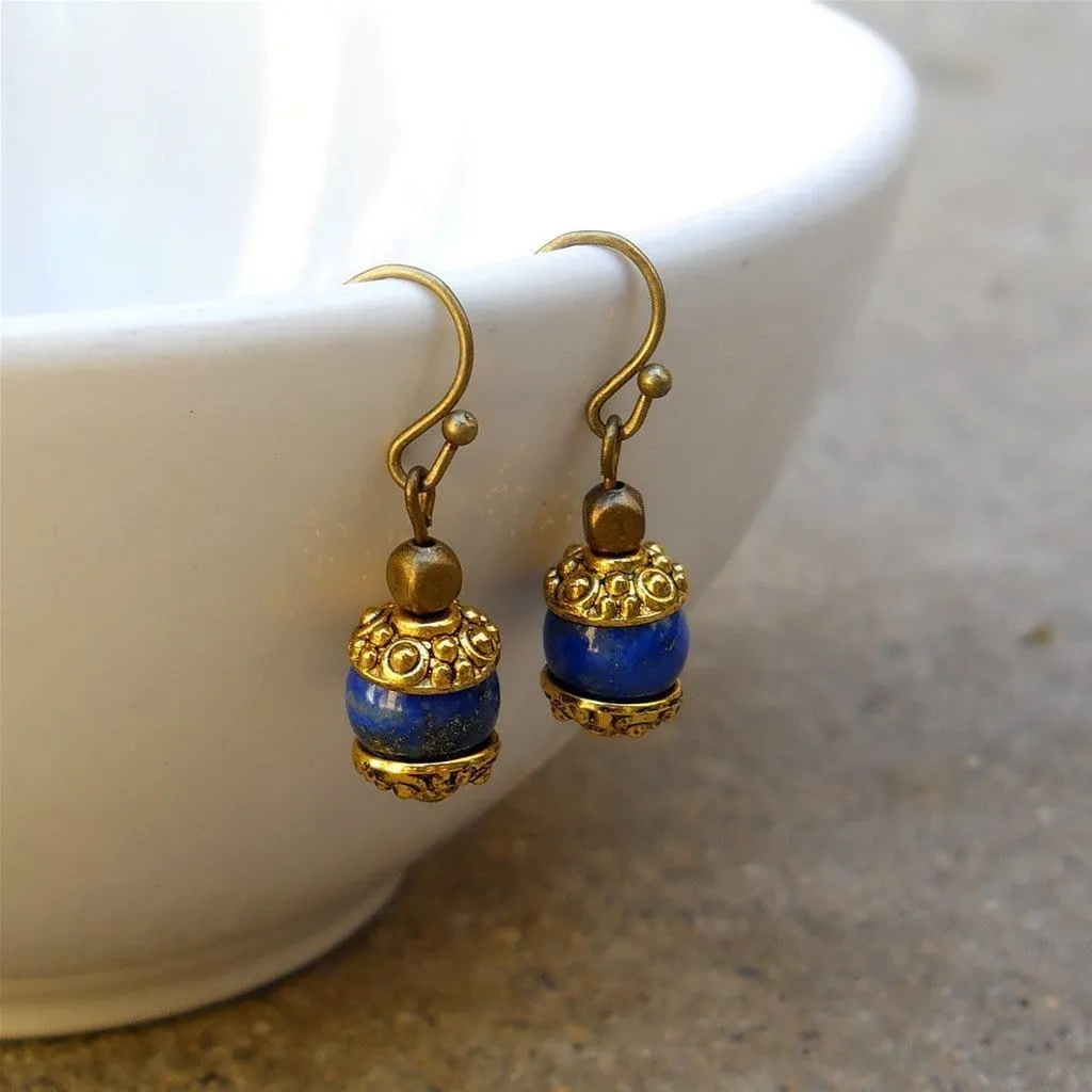 Compassion, Genuine Lapis Lazuli Gemstone Earrings