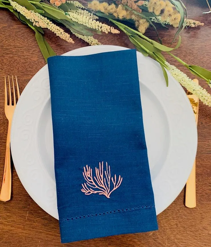Coral Cloth Napkins - Set of 4 beach napkins