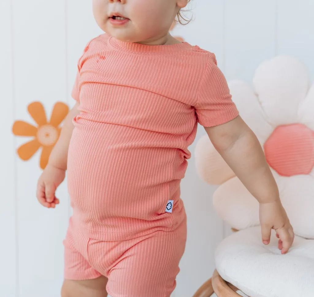 Coral Rib Dream Short Set