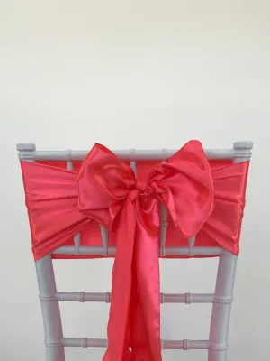 Coral Satin Sashes