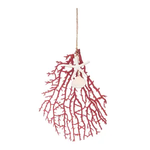 Coral Shell Swag Drop Ornament