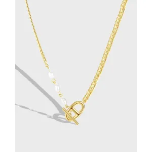 Cuban Chain Pearl Stackable Necklace