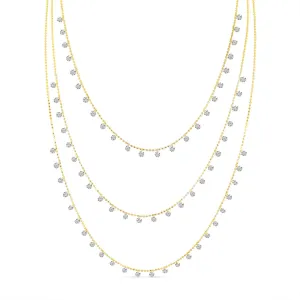 Dashing Diamonds Triple Strand Necklace