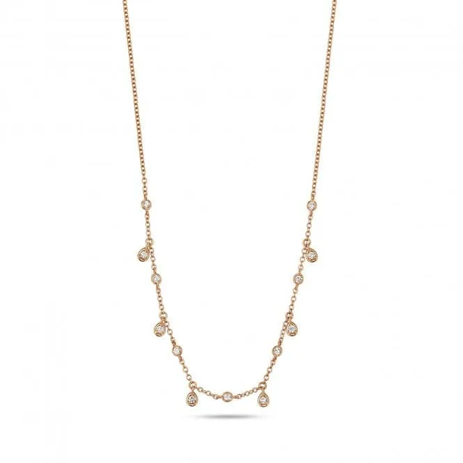 Diamond Jewellery 18ct Rose Gold Diamond Necklace NDQ136R