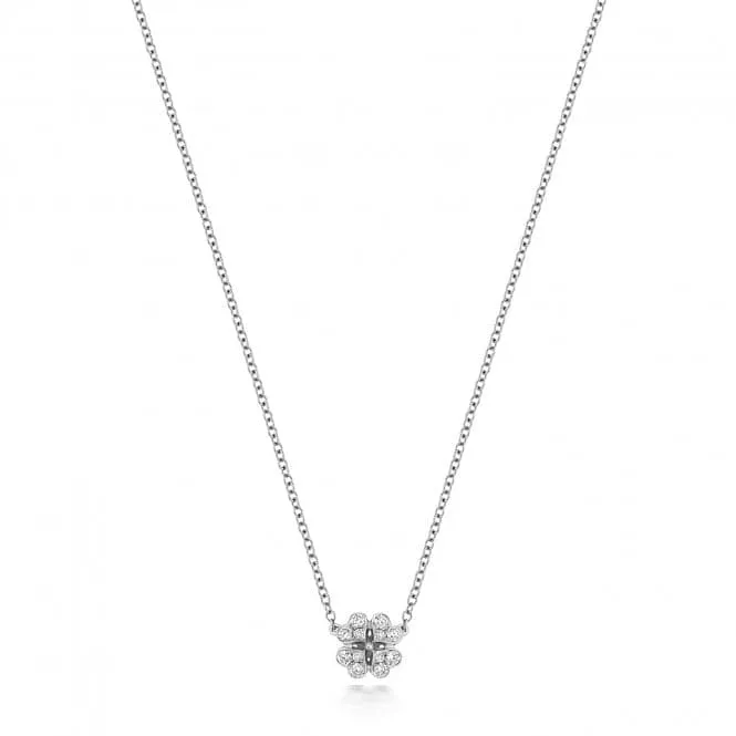 Diamond Jewellery 18ct White Gold Diamond Clover Necklace NDQ117W